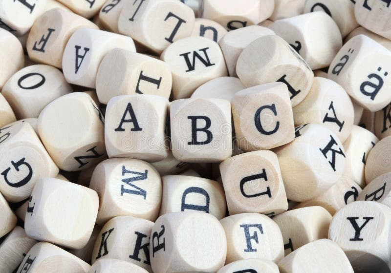 Wood letter blocks stock photo