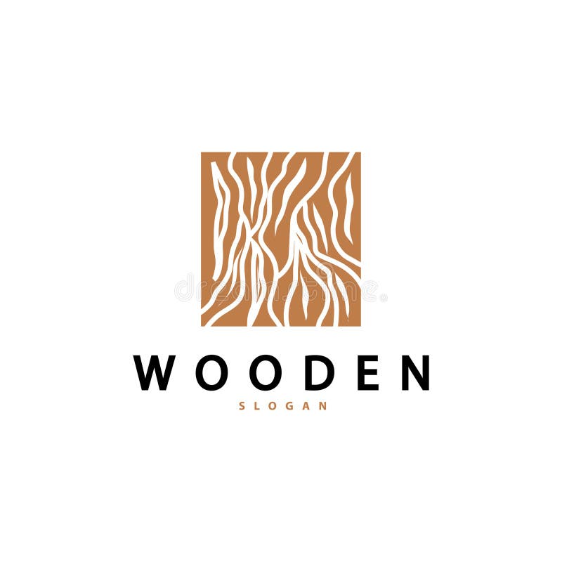 Wood Logo Design Template Illustration Simple Tree Trunk Bark Layer royalty free illustration