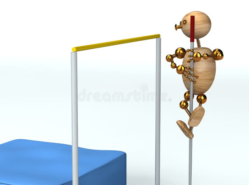 Wood man high pole jump