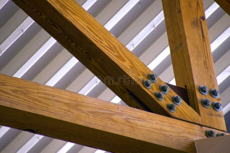 Wood and metal stock image. Image of support, king, timber 3356745