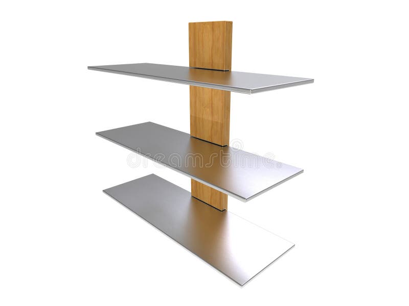 Wood Metal Shelf stock illustration Wood Metal Shelf stock illustration