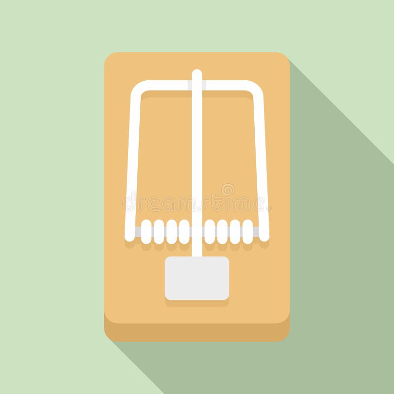 Wood mouse trap icon, flat style vector illustration Wood mouse trap icon, flat style vector illustration