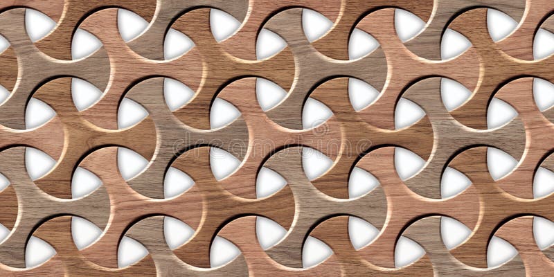 Wood oak 3d tiles texture with white plastic elements. Material wood oak. High quality seamless realistic texture. For wall, web stock illustration