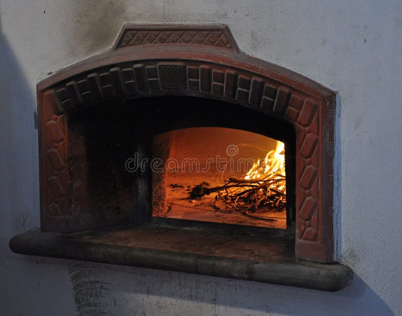 Traditional Stone Bread Oven and Open Fire Stock Image Image of stone