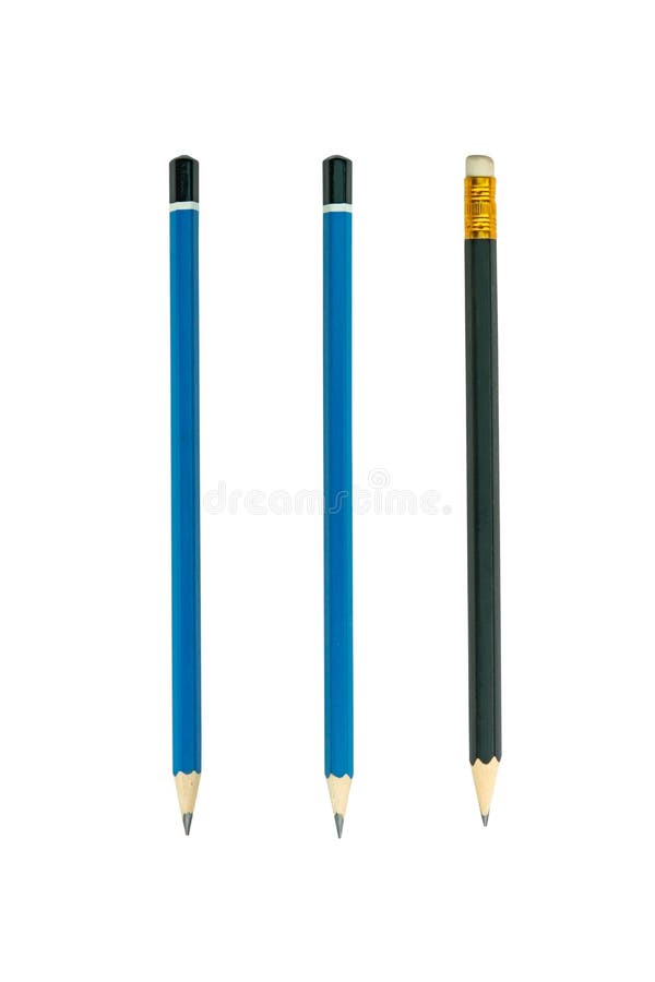 Wood pencil isolated on white with clipping path stock image