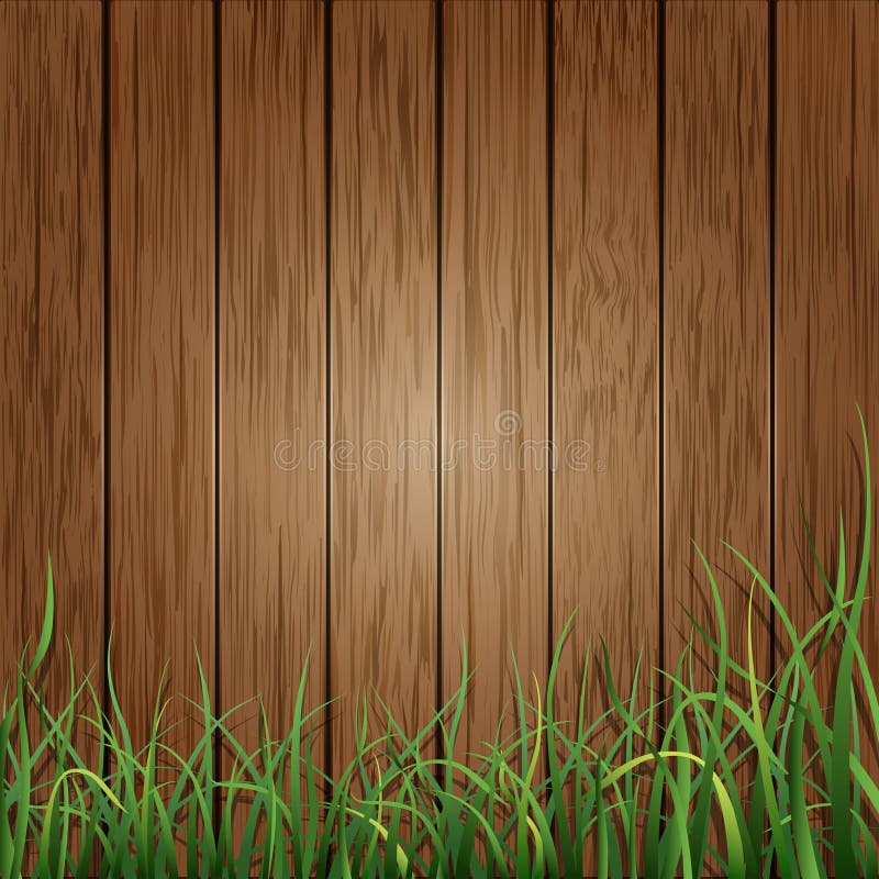 Wood planks and green grass background vector illustration Wood planks and green grass background vector illustration