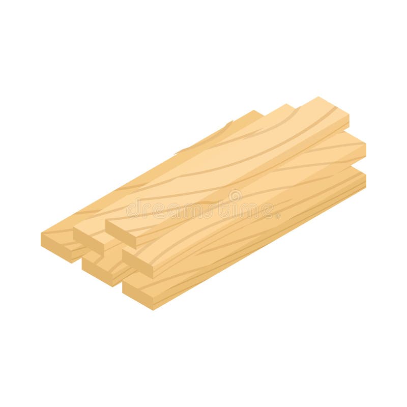 Wood planks icon, isometric 3d style vector illustration Wood planks icon, isometric 3d style vector illustration