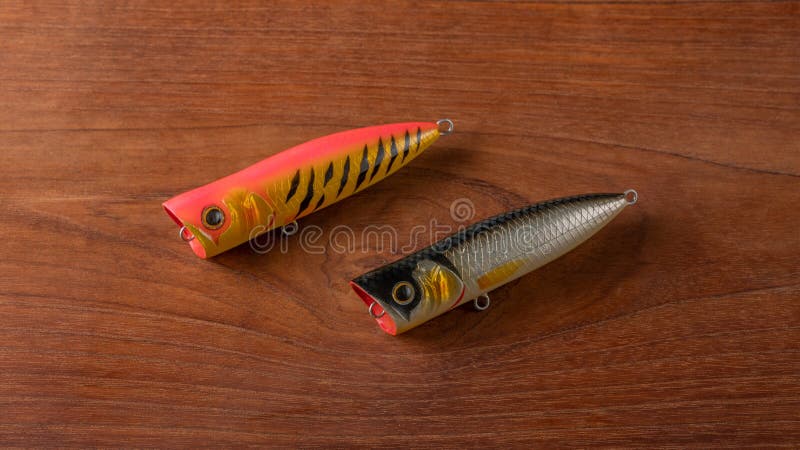 Wood Popper Fishing Lure on Table Background Stock Photo - Image of fishing,  food: 265329946