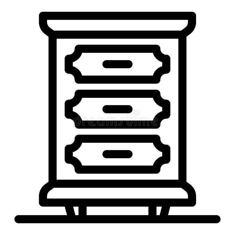 Wood room drawer icon, outline style vector illustration
