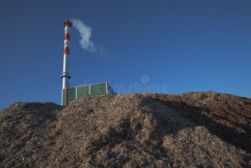 Wood Sawdust and a Factory Pipe Stock Photo - Image of waste