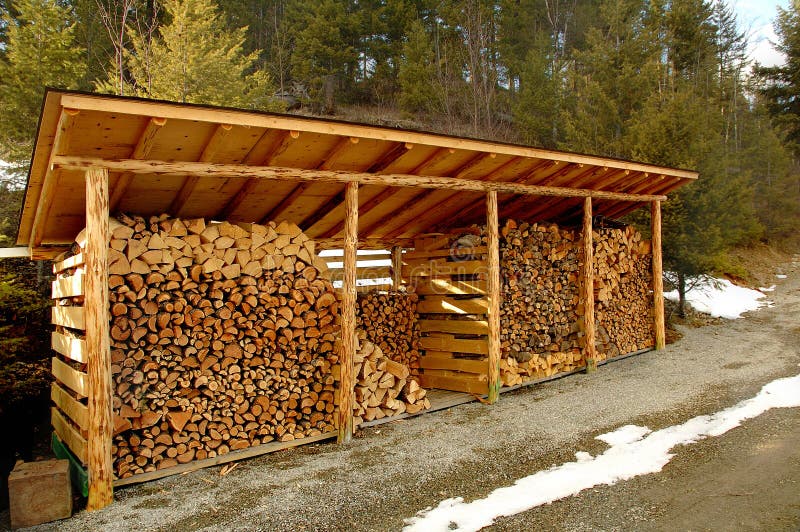 Wood shed outdoors