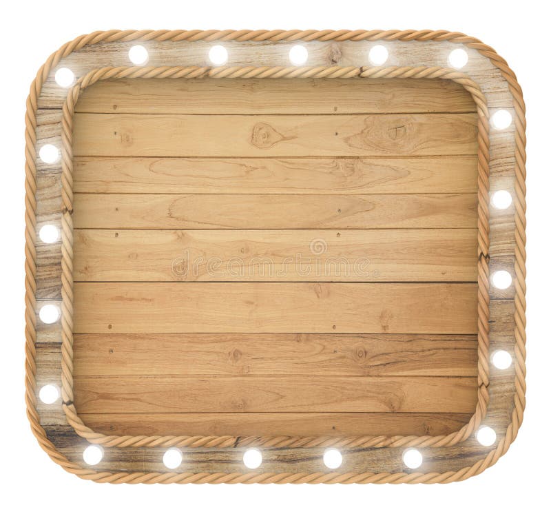 Wood Sign 3d Render with White Background Design Stock Image