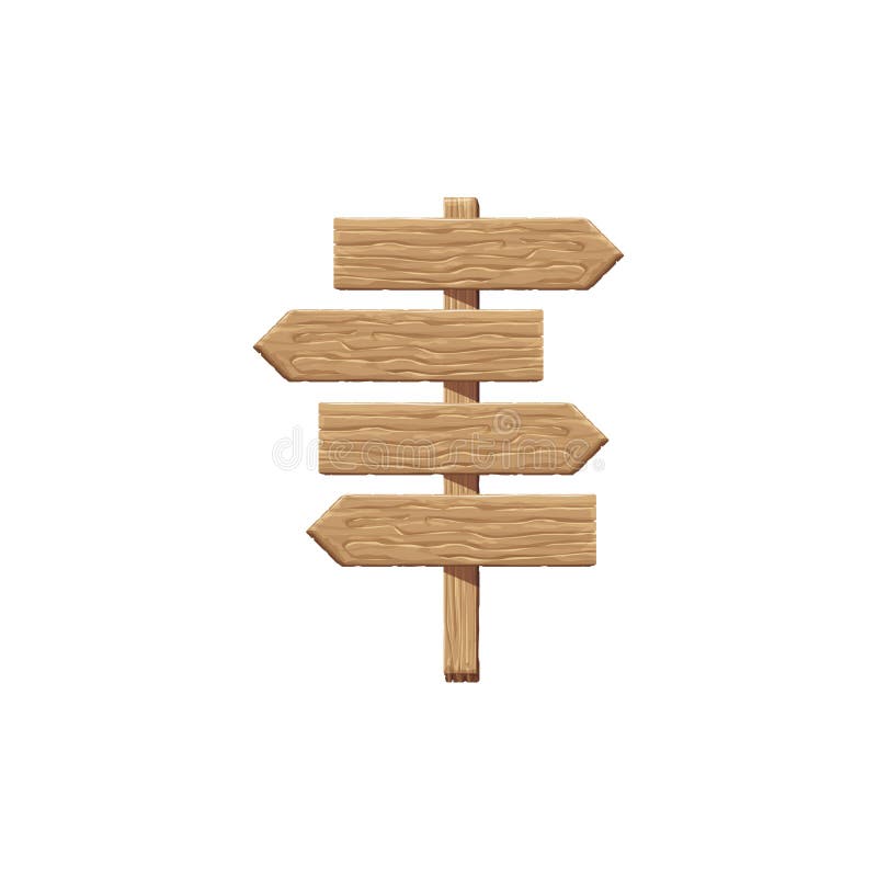 Wood sign. Empty wooden signboard template, vector illustration royalty free illustration