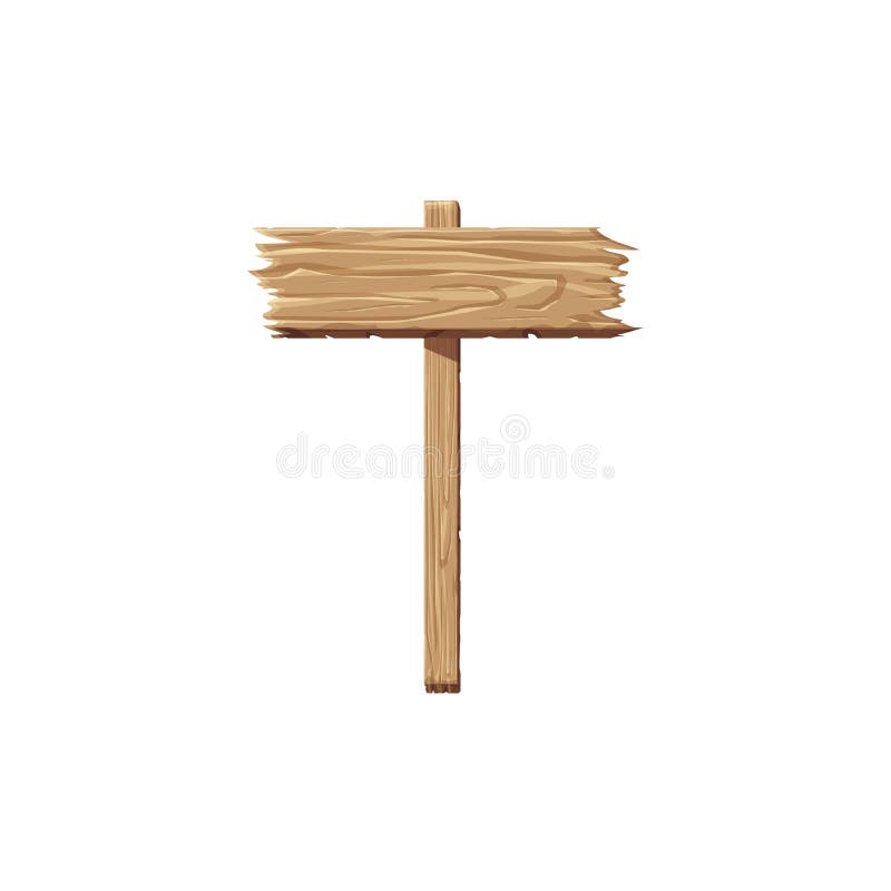 Wood sign. Empty wooden signboard template, vector illustration vector illustration