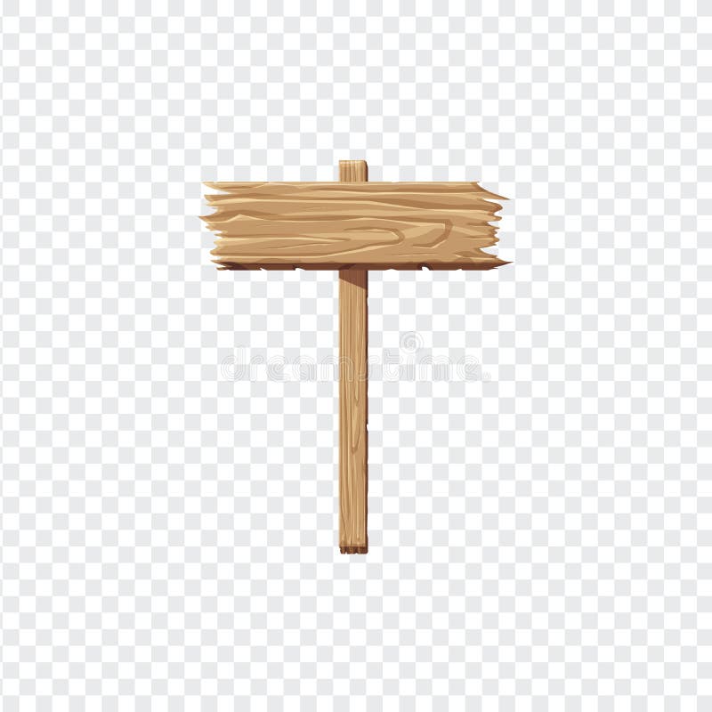 Wood sign. Empty wooden signboard template, vector illustration royalty free illustration