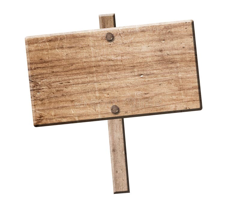 Wood sign isolated.