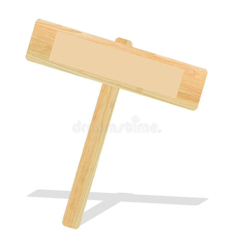 Wood Signs Isolated on White Background Pattern Old Wooden Sign. Stock