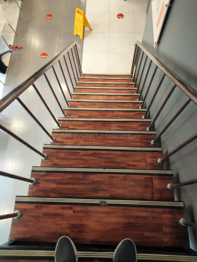 Wood Stair with Stainless Stell Stock Photo Image of stair, stell