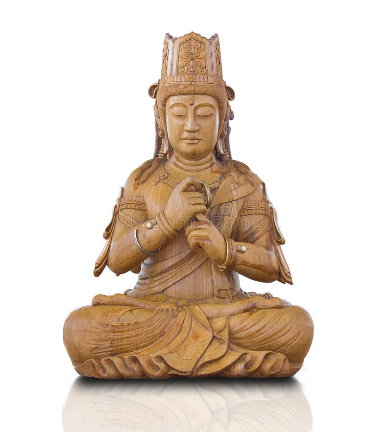 Wood Statue of Guan Yin stock photo. Image of peace, culture 22732214