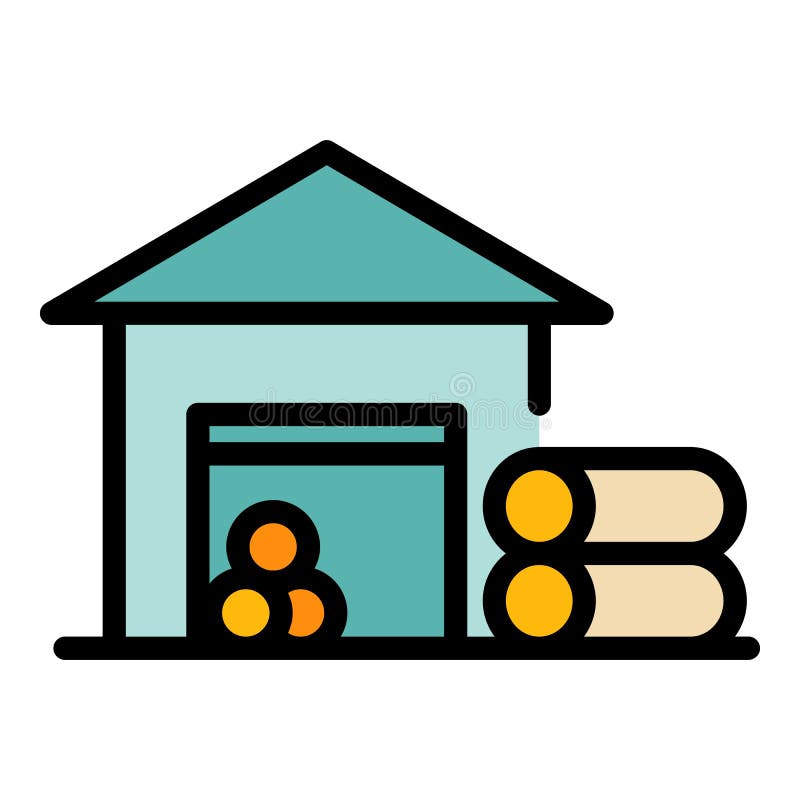 Wood storage icon color outline vector stock illustration