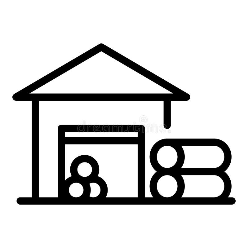 Wood storage icon, outline style vector illustration