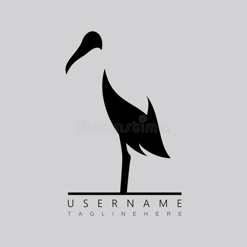 WOOD STORK BIRD LOGO ICON DESIGN VECTOR