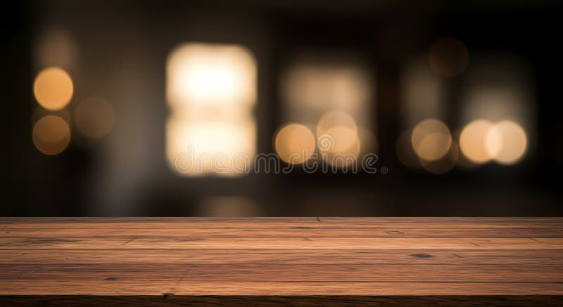 Wood Table with Blurred Background royalty free stock photography