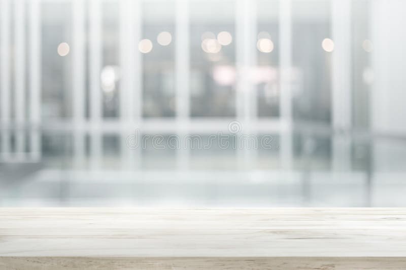 Wood table top on white abstract background form office building royalty free stock images