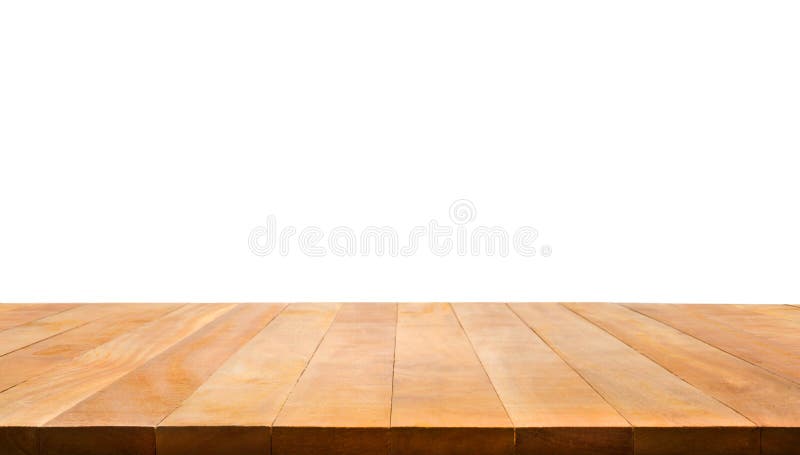 Wood Table Top on White Background.for Create Product Display or Stock
