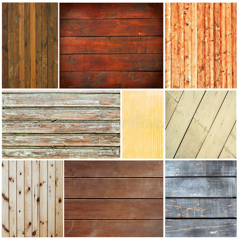 Wood textures collage royalty free stock images