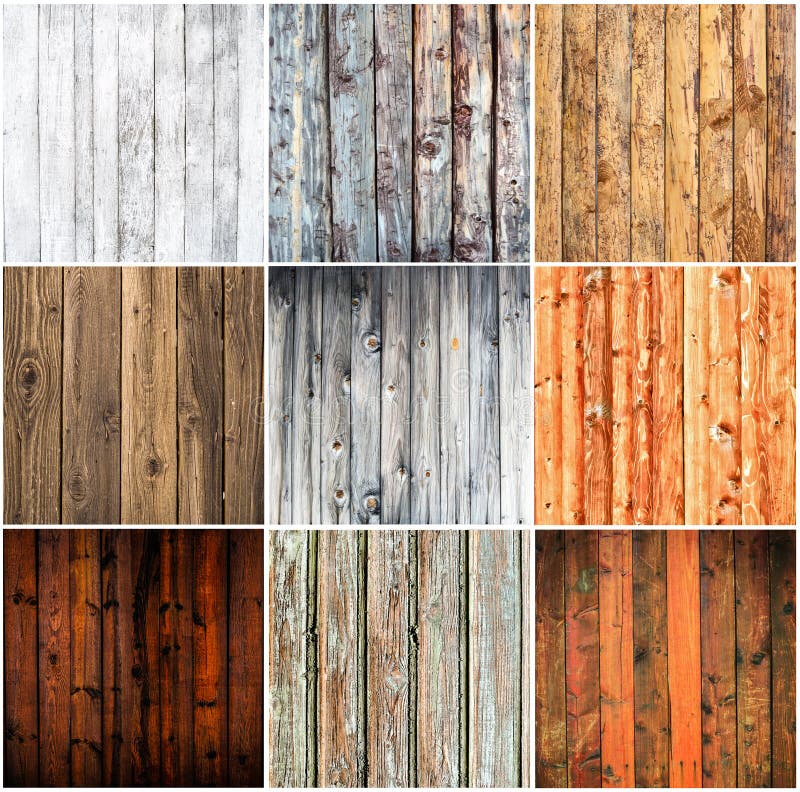 Wood textures collage royalty free stock image