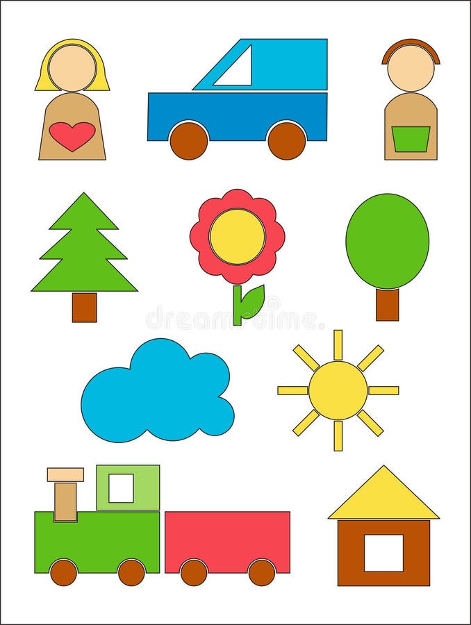 Toy House. Drawing Worksheet. Stock Vector - Illustration of girl