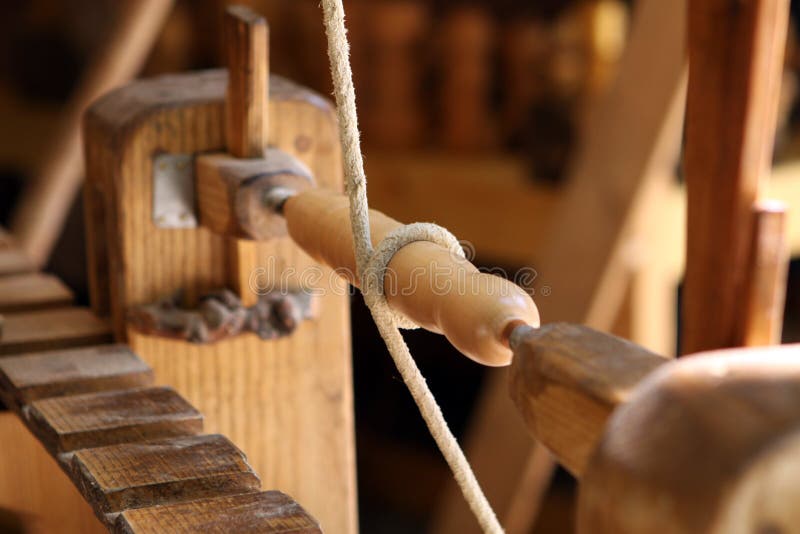 Historic Wood Turning Machine Stock Image Image of ancient
