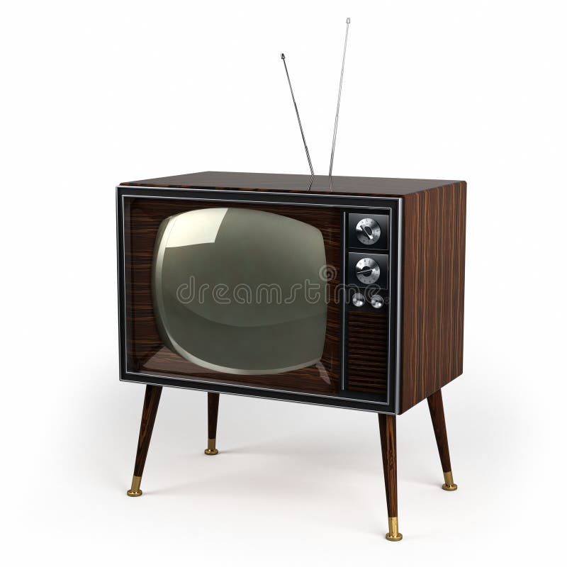 Wood Veneer Vintage TV stock illustration. Illustration of closeup ...