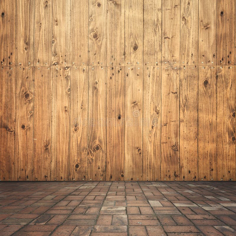 Wood on Wall and Brick Floor for Your Home and for Background Stock Photo -  Image of cement, background: 58960586