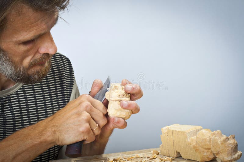 The woodcarver stock photos