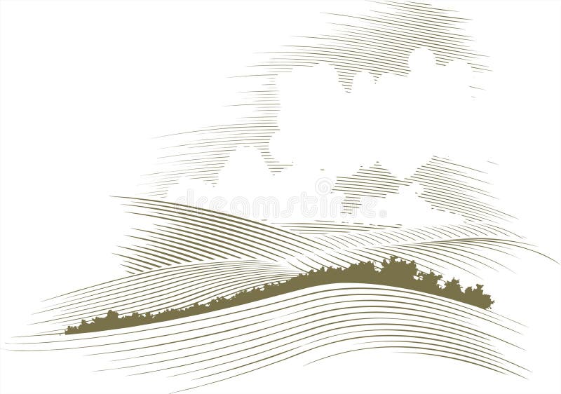 Woodcut Skyscape royalty free illustration