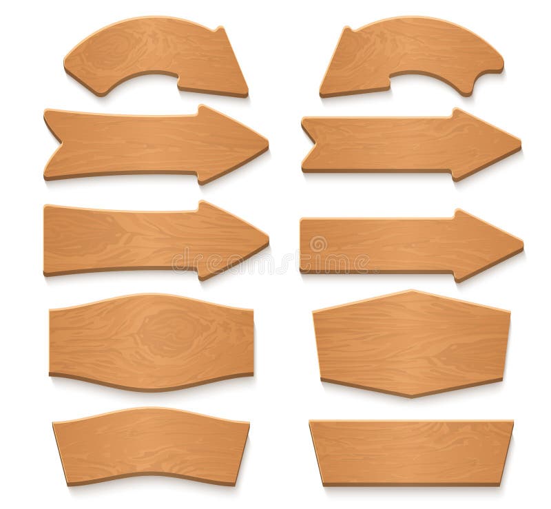 Wooden arrow signboards and wood banners vector cartoon collection stock illustration Wooden arrow signboards and wood banners vector cartoon collection stock illustration