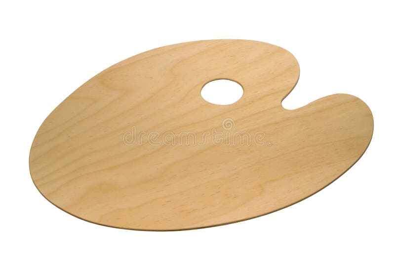 Wooden art palette stock photo. Image of ellipse, isolated 18380054
