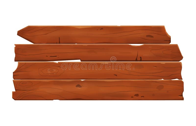 Wooden banner wih wood drawing plank isolated on white