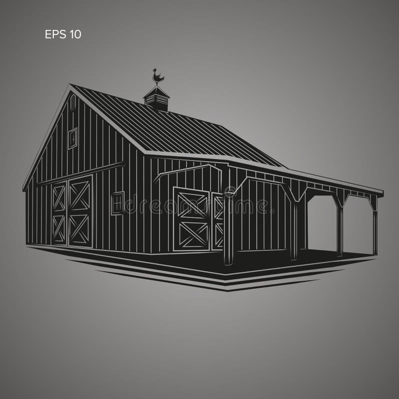 Wooden barn vector illustration