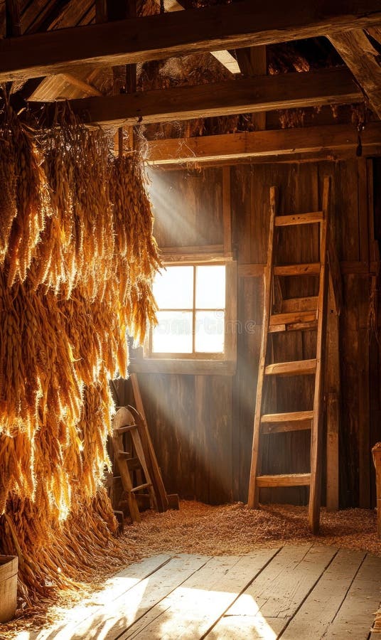 Wooden barn, vintage style: old beam, rustic interior, farm atmosphere, straw bale, antique tool, countryside setting, historic structure, traditional decor, retro detail, aged wood,. Stable rustic style stock images, royalty-free photos and pictures