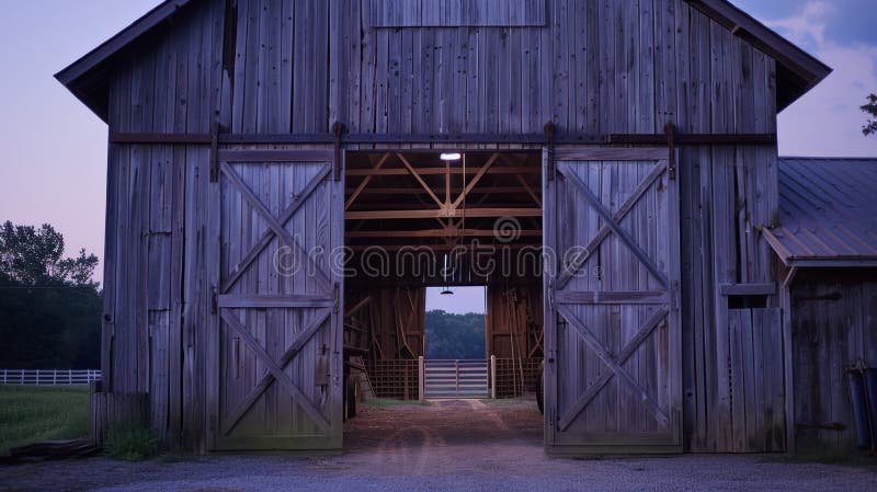 Wooden barn, vintage style: old beam, rustic interior, farm atmosphere, straw bale, antique tool, countryside setting, historic structure, traditional decor, retro detail, aged wood,. Stable rustic style stock images, royalty-free photos and pictures