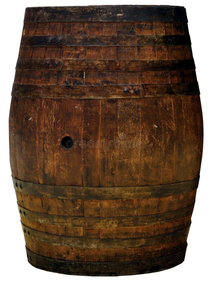 A wooden barrel cutout isolated royalty free stock image