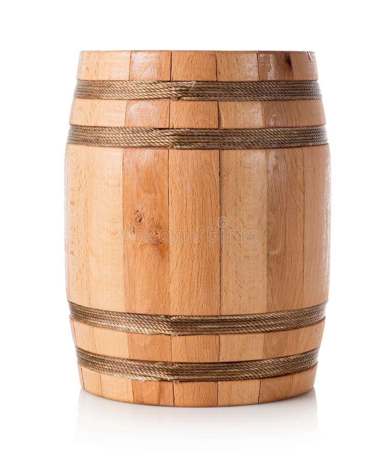 Wooden barrel isolated on a white background