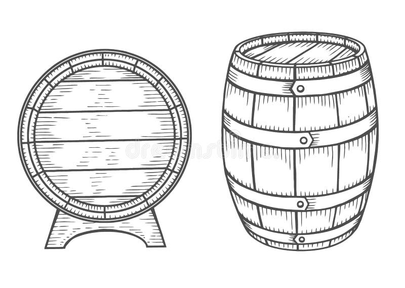 Wooden barrel set.
