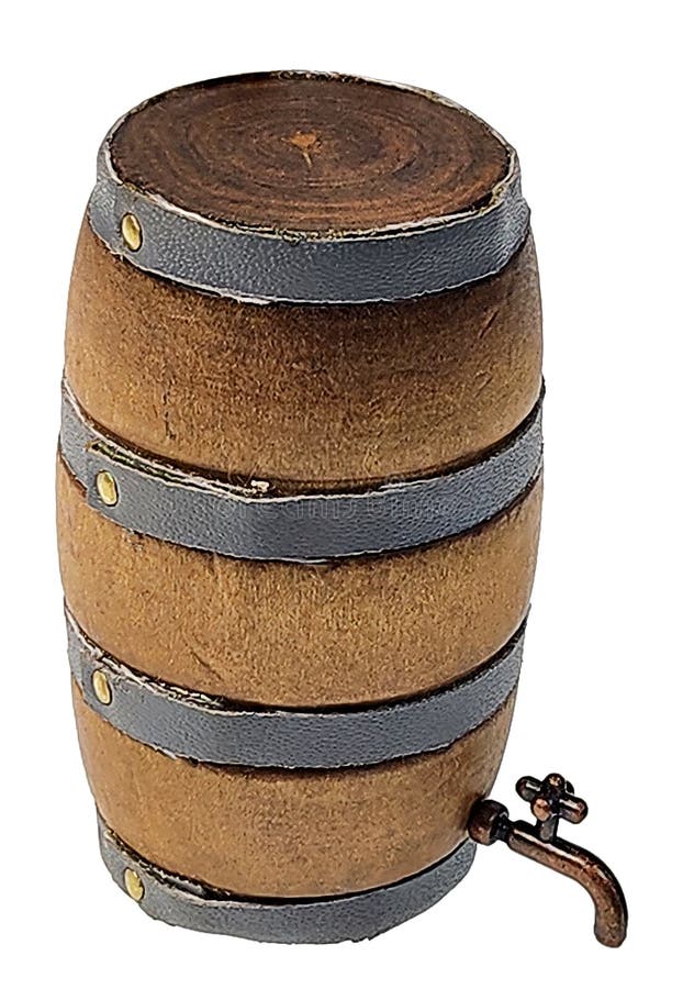 Wooden Barrel with spigot stock image