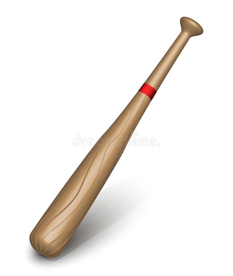 Wooden Baseball Bat Vector Cartoon Illustration. Stock Vector