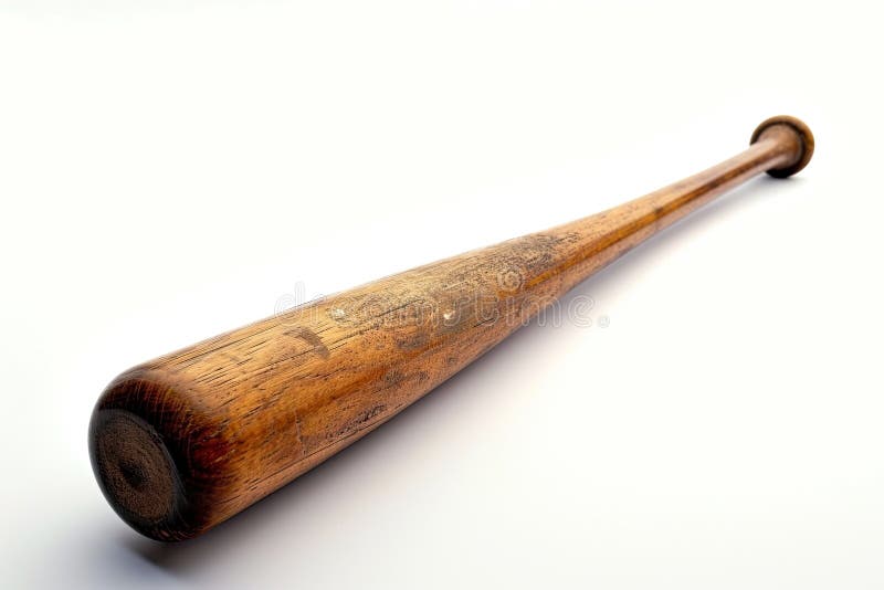 A Wooden Baseball Bat on a White Surface Stock Photo Image of metal