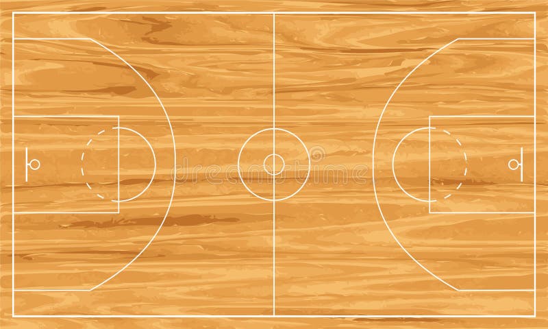 In legno di basket e di tutta la corte marcature.